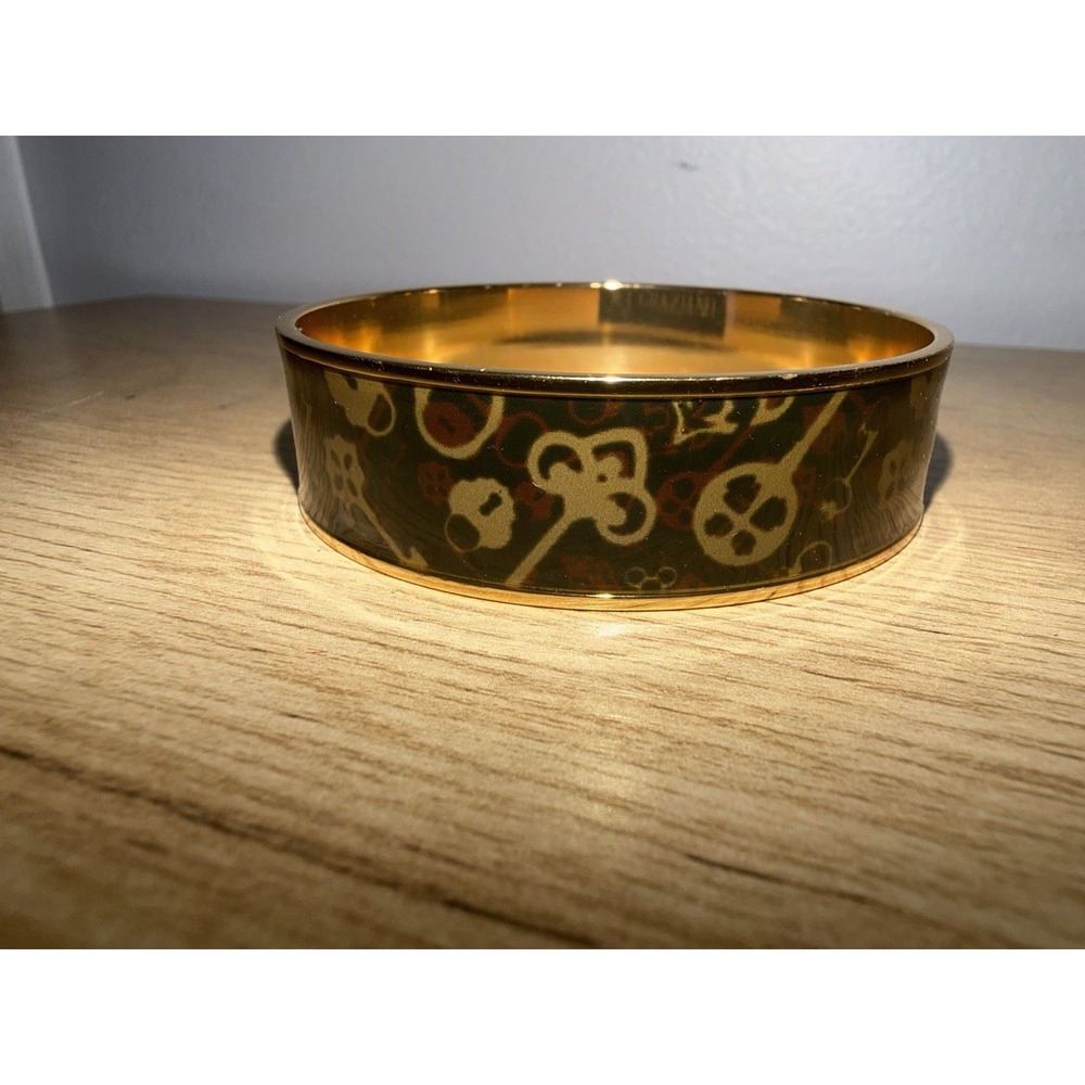 R.J. Graziano Enamel Bangles-Keys bracelet Black Gold 8"